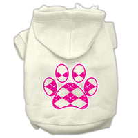 Pet Hoodie "Pink Argyle Paw"