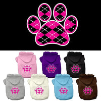 Pet Hoodie "Pink Argyle Paw"