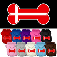 Pet Hoodie "Bone Shaped Denmark Flag"