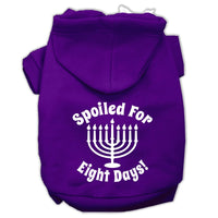 Hanukkah Pet Hoodie Screen Printed, "Spoiled For Eight Days"