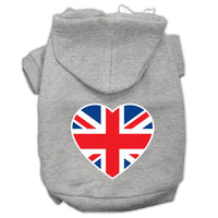 Pet Hoodie "British Flag Heart"