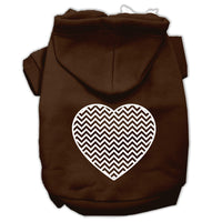 Pet Hoodie Screen Printed, "Chevron Heart"