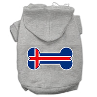 Pet Hoodie "Bone Shaped Iceland Flag"