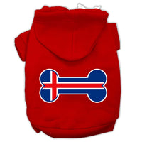 Pet Hoodie "Bone Shaped Iceland Flag"