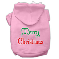 Christmas Pet Hoodie Screen Printed, "Merry Christmas"