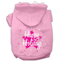 Christmas Pet Hoodie Screen Printed, "Scribble Happy Holidays"