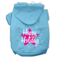 Christmas Pet Hoodie Screen Printed, "Scribble Happy Holidays"