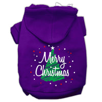 Christmas Pet Hoodie Screen Printed, "Scribble Merry Christmas"