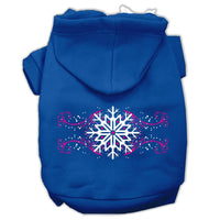 Christmas Pet Hoodie Screen Printed, "Pink Snowflake Swirls"
