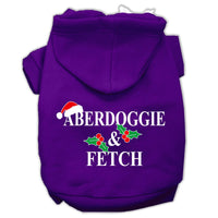 Christmas Pet Hoodie Screen Printed, "Aberdoggie & Fetch"