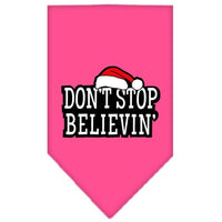 Christmas Pet and Dog Bandana Screen Printed, "Don't Stop Believin'"