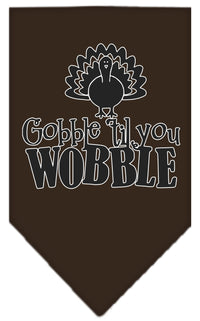 Pet and Dog Bandana Screen Printed, "Gobble Til You Wobble"