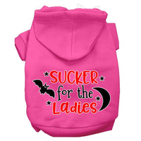 Halloween Pet Hoodie Screen Printed, "Sucker For The Ladies"
