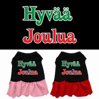 Christmas Pet Dress Screen Printed, "Hyvaa Joulua"