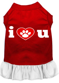 Pet Dress, Screen Printed, "I Heart You"