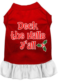 Christmas Pet Dress Screen Printed, "Deck The Halls Y'all"