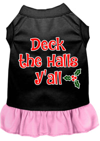 Christmas Pet Dress Screen Printed, "Deck The Halls Y'all"