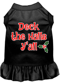 Christmas Pet Dress Screen Printed, "Deck The Halls Y'all"