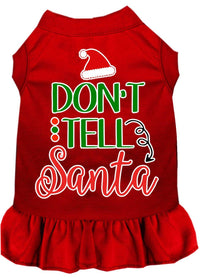 Christmas Pet Dress Screen Printed, "Don't Tell Santa"