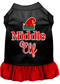 Christmas Pet Dress Screen Printed, "Middle Elf"