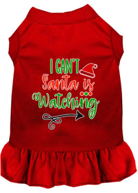 Christmas Pet Dress Screen Printed, "I Can't, Santa Is Watching"