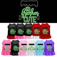 Halloween Pet Dress Screen Printed, "So Franken Cute"