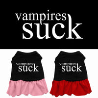 Halloween Pet Dress Screen Printed, "Vampires Suck"