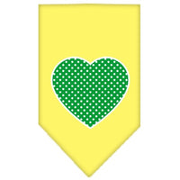 Pet and Dog Bandana Screen Printed, "Green Swiss Dot Heart"