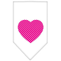 Pet and Dog Bandana Screen Printed, "Pink Swiss Dot Heart"
