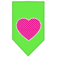 Pet and Dog Bandana Screen Printed, "Pink Swiss Dot Heart"