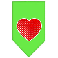 Pet and Dog Bandana Screen Printed, "Red Swiss Dot Heart"