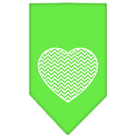 Pet and Dog Bandana Screen Printed, "Chevron Heart"