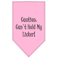 Pet and Dog Bandana Screen Printed, "Caution: Can't Hold My Licker"