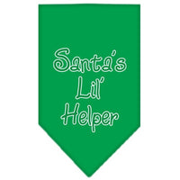 Christmas Pet and Dog Bandana Screen Printed, "Santa's Lil Helper"