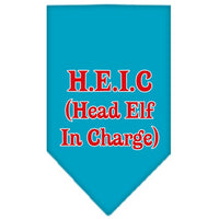 Christmas Pet and Dog Bandana Screen Printed, "Head Elf In Charge"