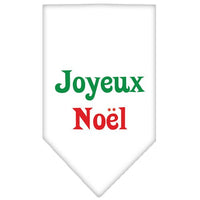 Christmas Pet and Dog Bandana Screen Printed, "Joyeux Noel"