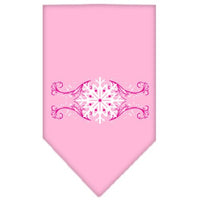 Christmas Pet and Dog Bandana Screen Printed, "Pink Snowflake Swirls"