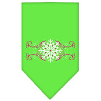 Christmas Pet and Dog Bandana Screen Printed, "Pink Snowflake Swirls"