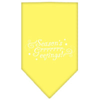 Christmas Pet and Dog Bandana Screen Printed, "Season's Greetings"