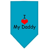 Pet and Dog Bandana Screen Printed, "I Love My Daddy"