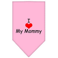Pet and Dog Bandana Screen Printed, "I Love My Mommy"