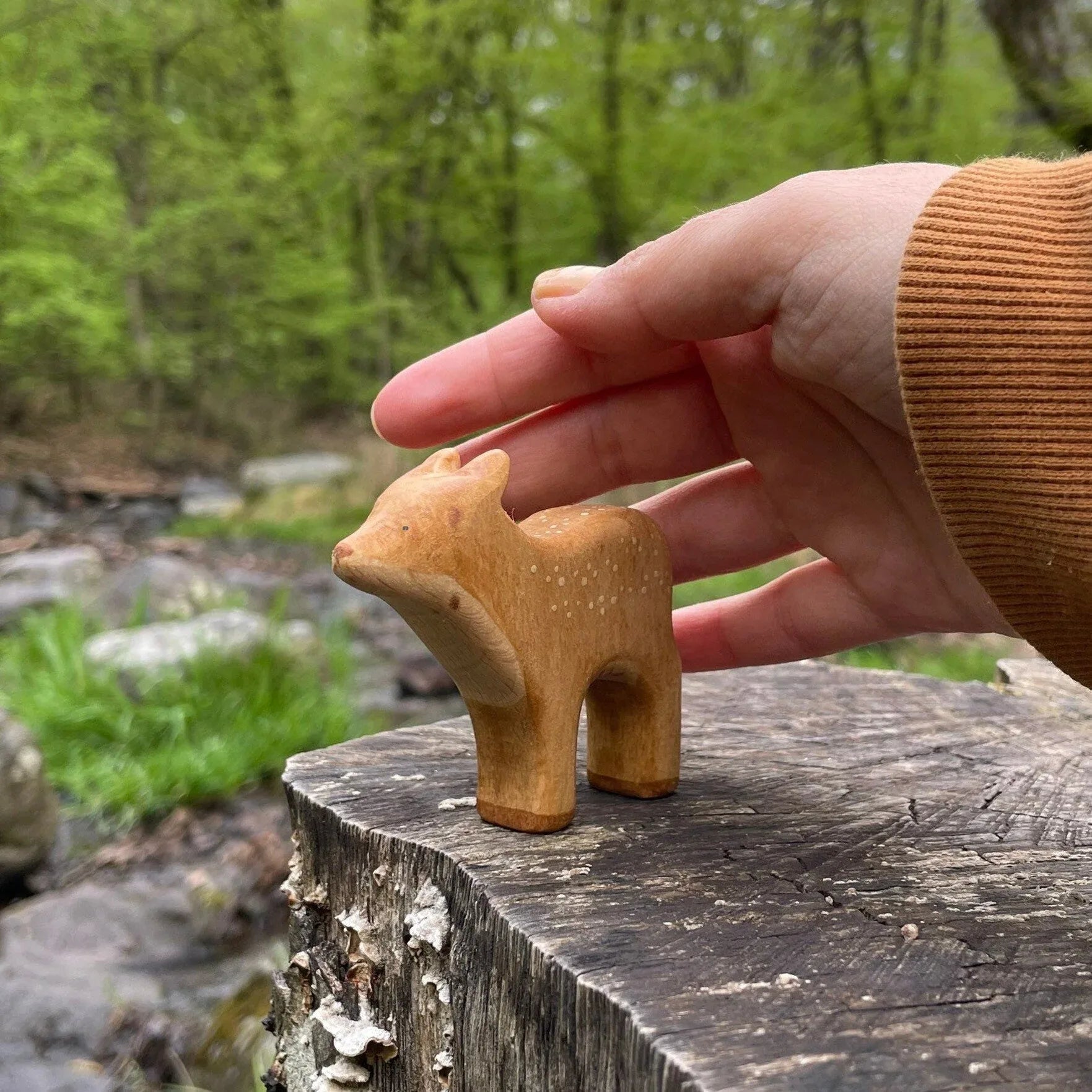 Wooden Deer Calf Waldorf Toy - BIG FRENCHIES