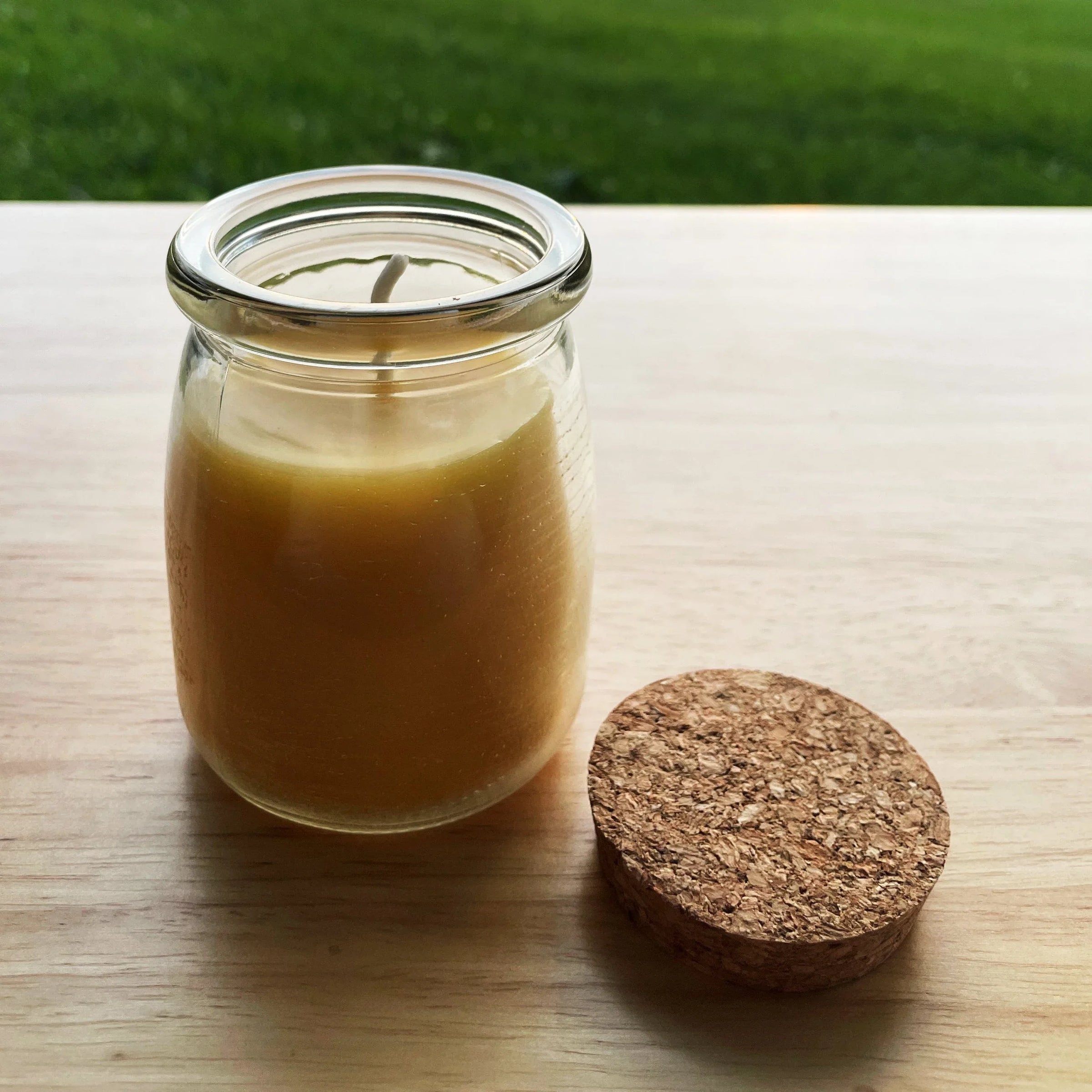 Large Cork Top Glass Jar Beeswax Candle - BIG FRENCHIES