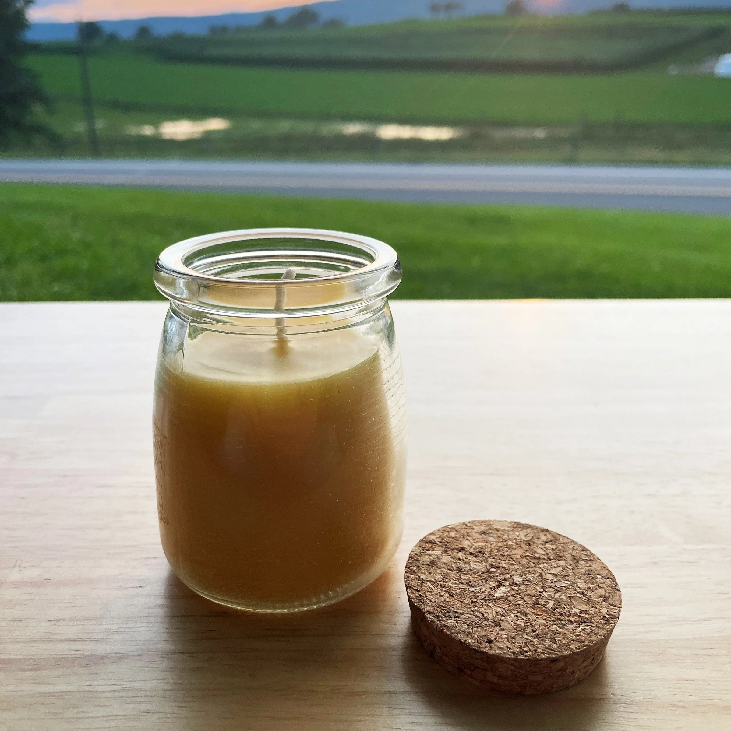 Large Cork Top Glass Jar Beeswax Candle - BIG FRENCHIES