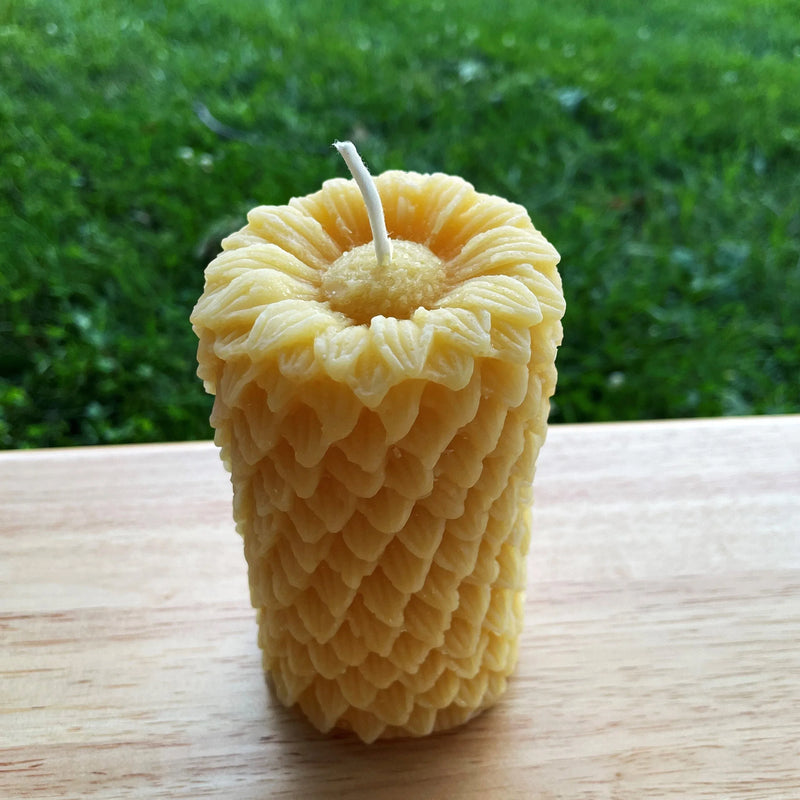 Sunflower Beeswax Pillar Candles - BIG FRENCHIES