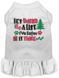 Christmas Pet Dress "He's Making A List, I've Eaten It Twice"