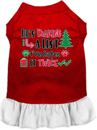 Christmas Pet Dress "He's Making A List, I've Eaten It Twice"