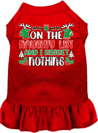 Christmas Pet Dress "On The Naughty List And I Regret Nothing"
