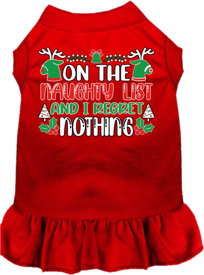 Christmas Pet Dress "On The Naughty List And I Regret Nothing"