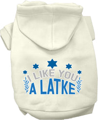 Hanukkah Pet Hoodie "I Like You A Latke"